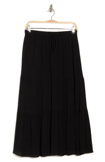 Shop Chelsea And Theodore Pleated Tiered Midi Skirt