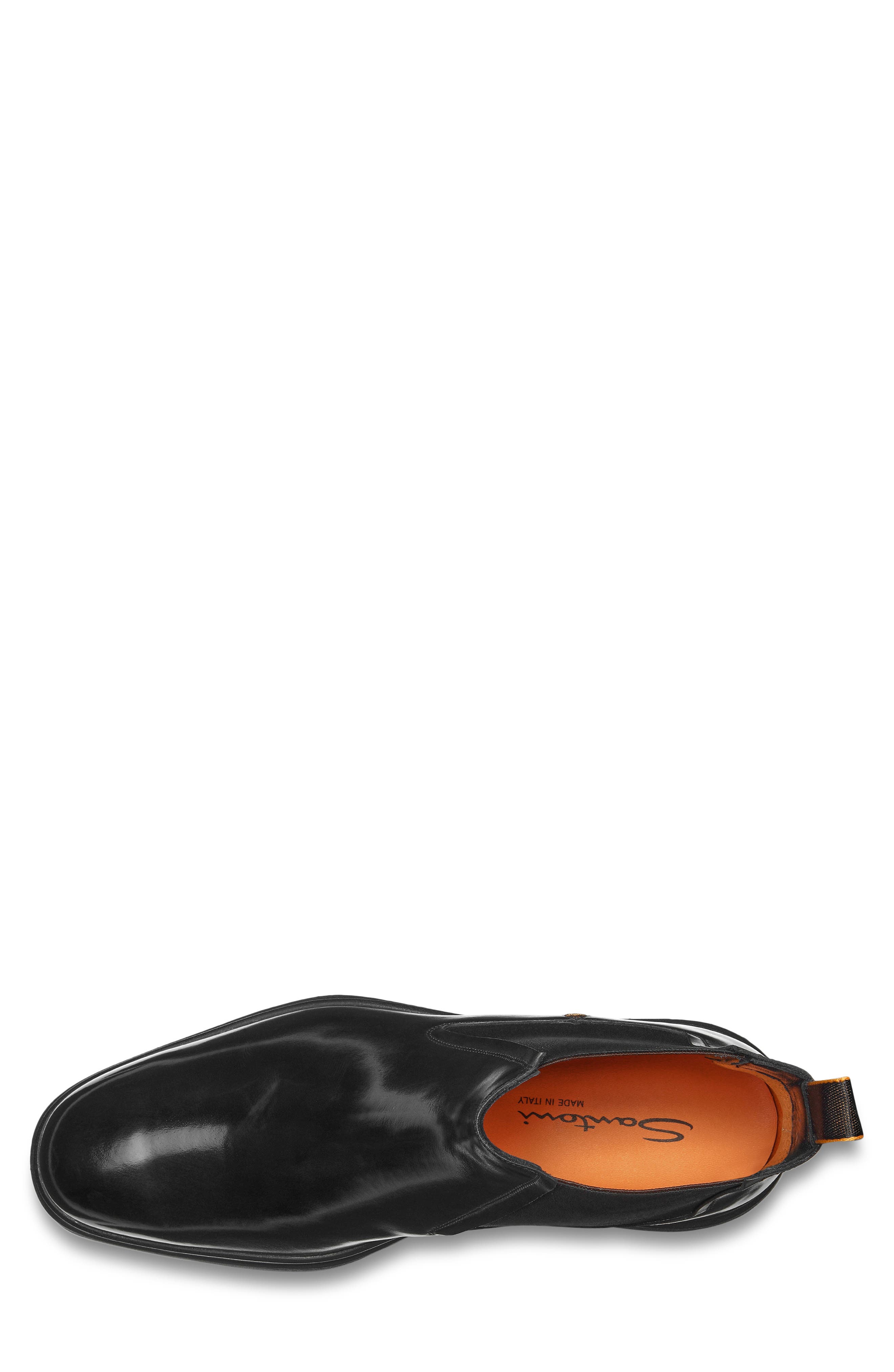 Santoni Lug Sole Chelsea Boot, Alternate, color, Black-N01