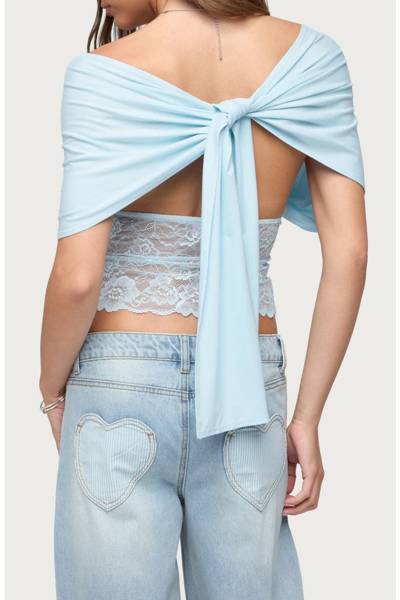 Eloria Lace Crop Top, Alternate, color, LIGHT-BLUE