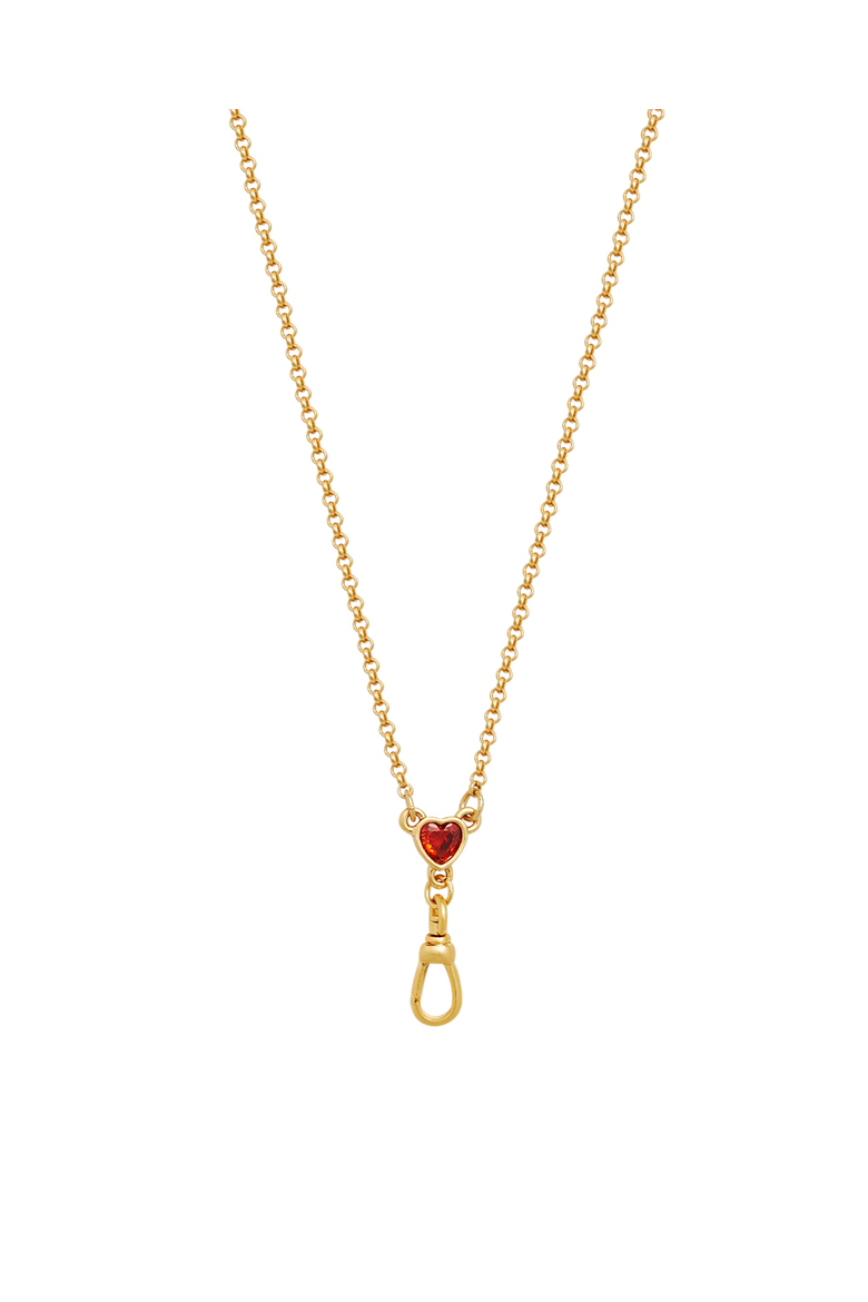Love Heart Clasp Chain Necklace, Main, color, Gold