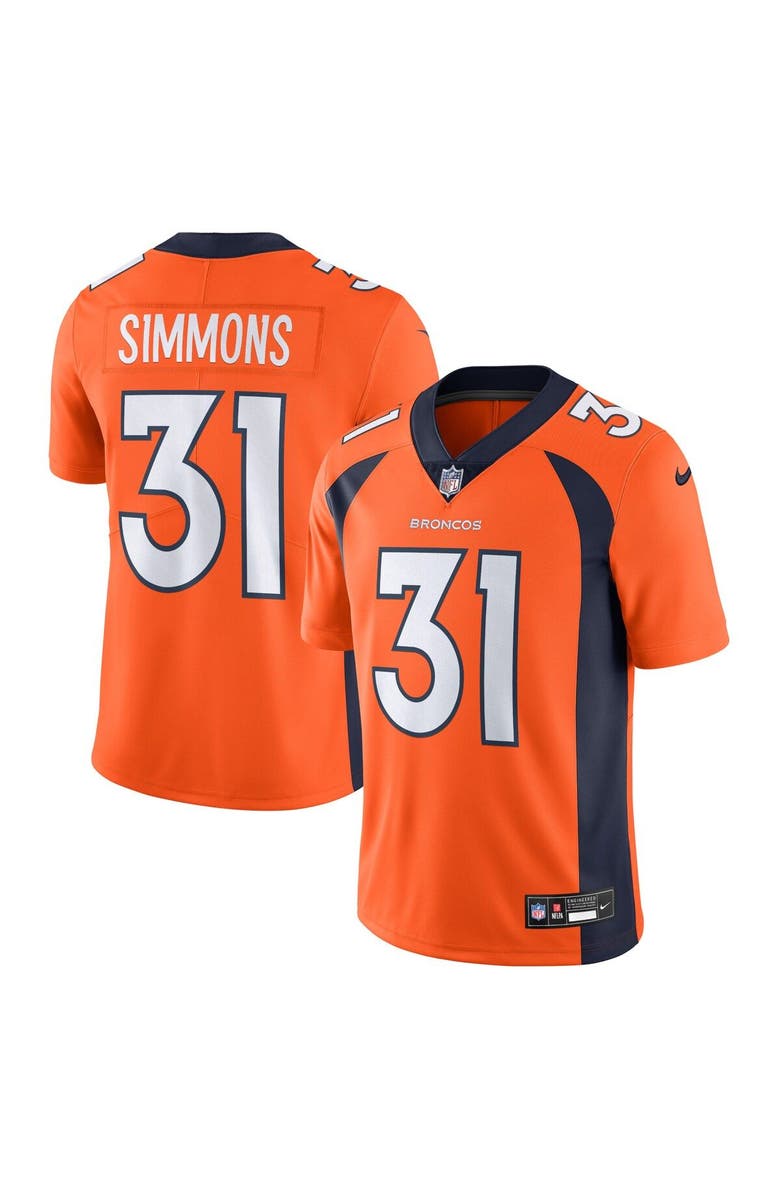 Nike Men's Nike Justin Simmons Orange Denver Broncos Vapor Untouchable Limited Jersey, Main, color,
