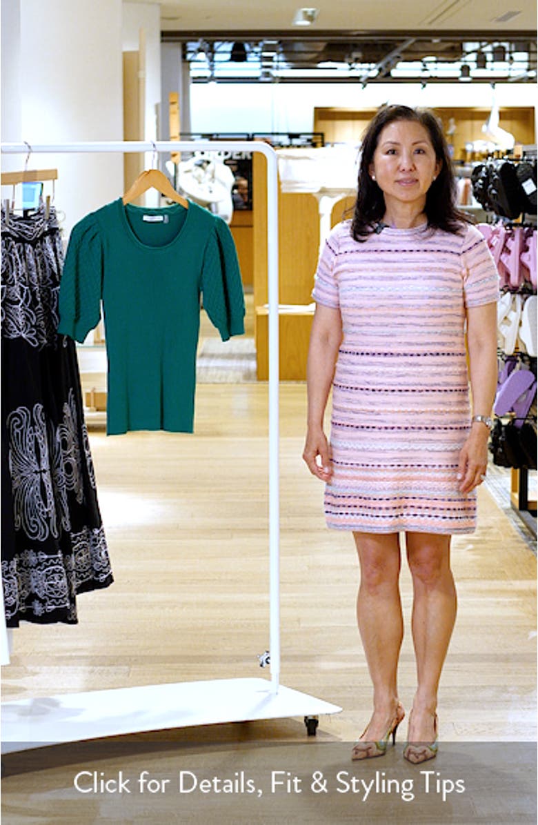 The Nika Mixed Media Puff Sleeve Knit Top, sales video thumbnail