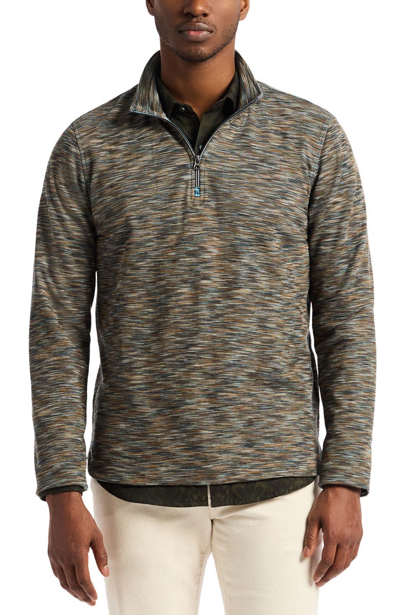 Robert Graham Matson Space Dye Quarter Zip Top, Main, color, Seafoam