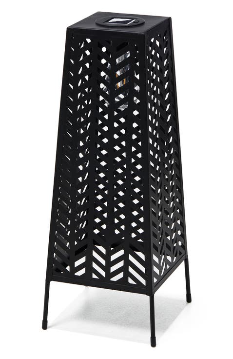 Metal Geometric Solar Powered Floor Lantern