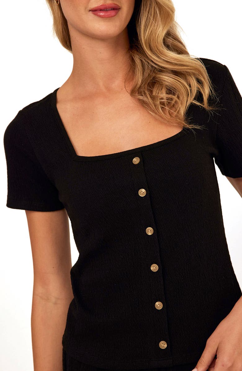 Threads 4 Thought Jamila Smocked Square Neck Top, Alternate, color, Black