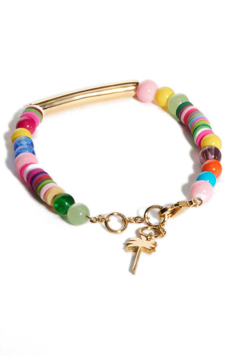 Palm Angels Beaded Logo Bracelet, Alternate, color,