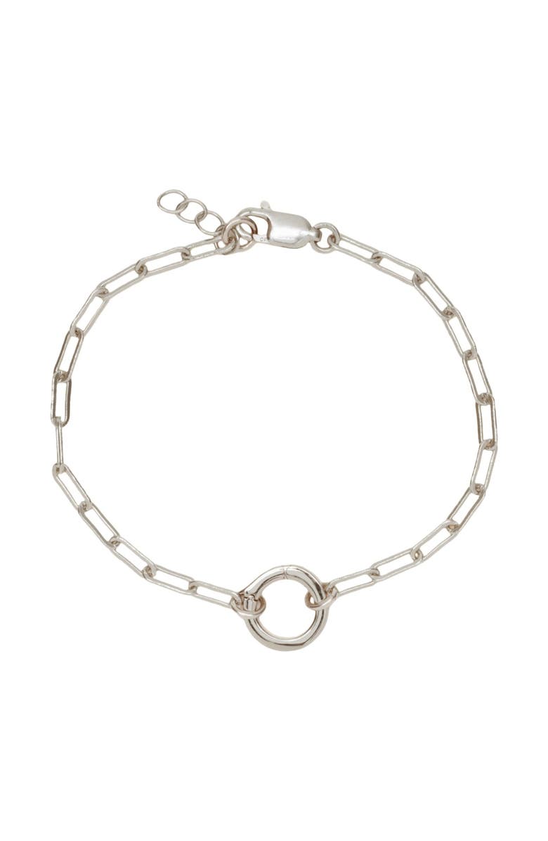 MADE BY MARY Jude Charm Bracelet with Link Lock, Main, color, Silver