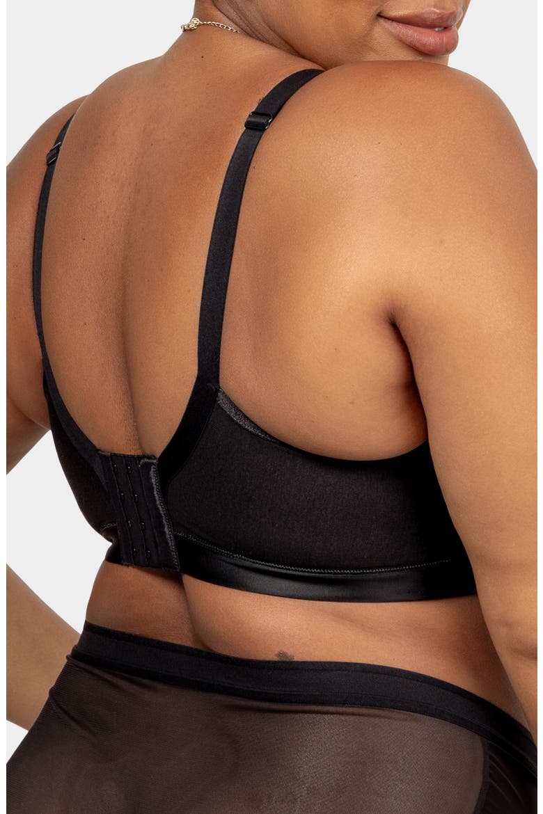 Luxe Unlined Underwire Bra, Alternate, color, BLACK ON BLACK