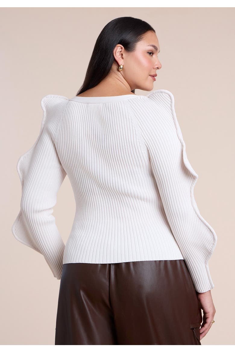 Rounded Sleeve Cardigan, Alternate, color, COCONUT MILK