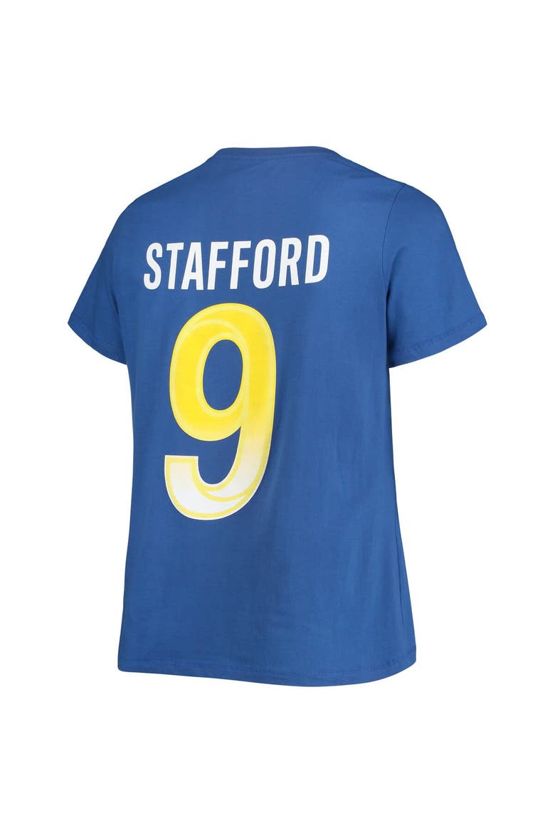 Women's Fanatics Branded Matthew Stafford Royal Los Angeles Rams Plus Size Player Name & Number V-Neck T-Shirt, Alternate, color, Royal