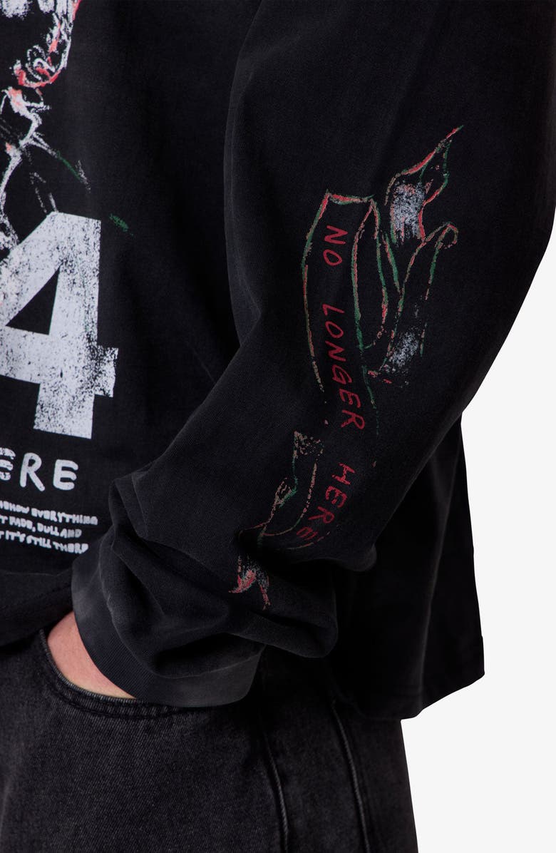 mnml No Longer Here Oversize Long Sleeve Cotton Graphic T-Shirt, Alternate, color, 