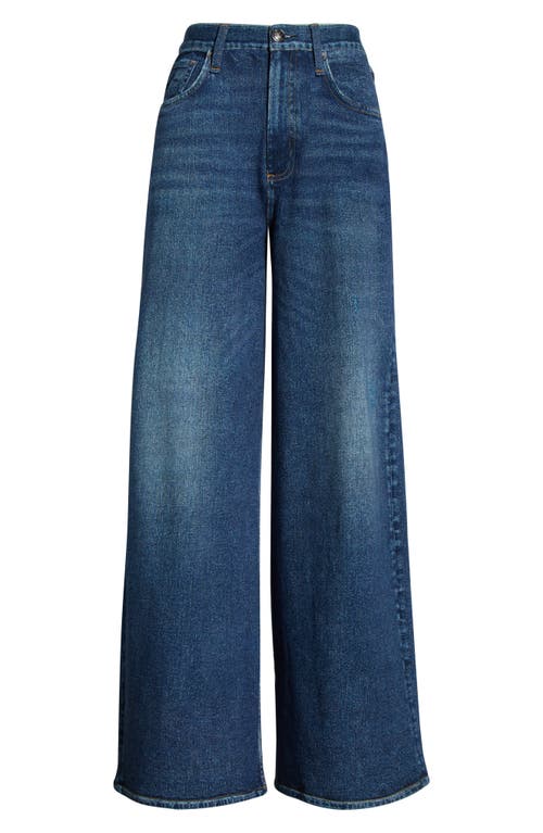 Rag & Bone Miramar Sofie High Waist Ankle Wide Leg Terry Sweatpant Jeans In Blue