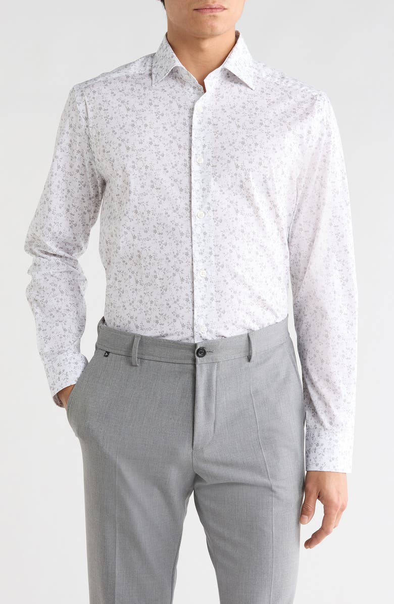 Jack Victor Douglas Button-Up Shirt, Main, color, Light Grey