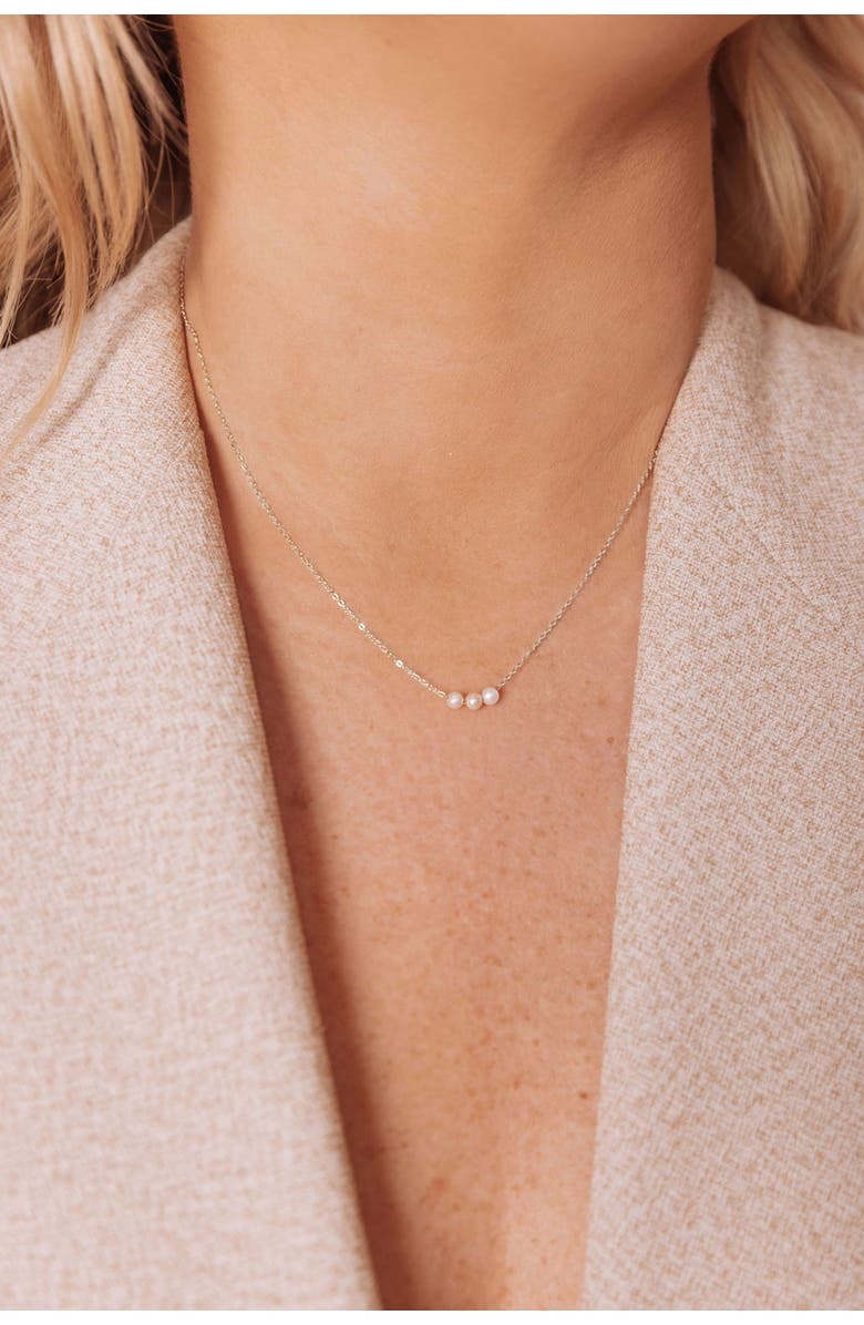 Set & Stones Caroline Pearl Necklace, Alternate, color, Silver