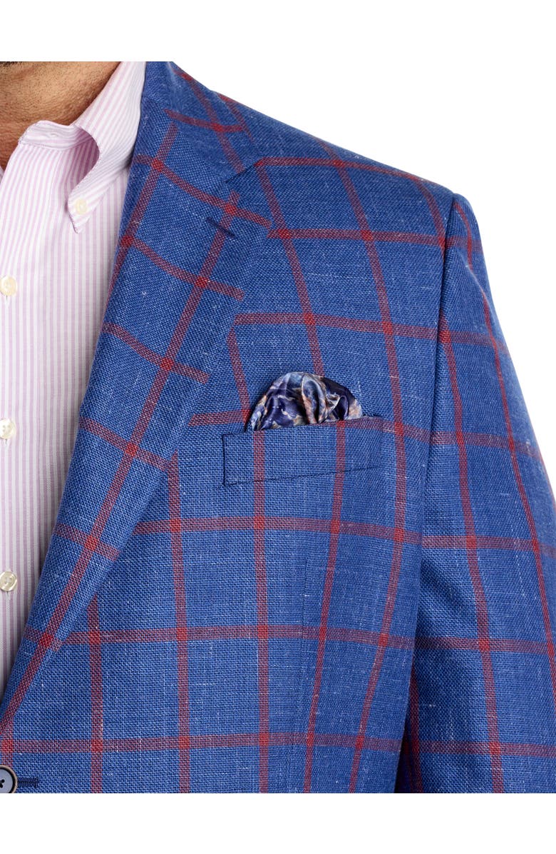 Tallia Big & Tall Windowpane Sport Coat, Alternate, color, Blue