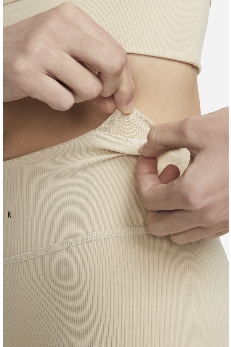 One Luxe Dri-FIT Rib Leggings, Alternate, color, SAND DRIFT