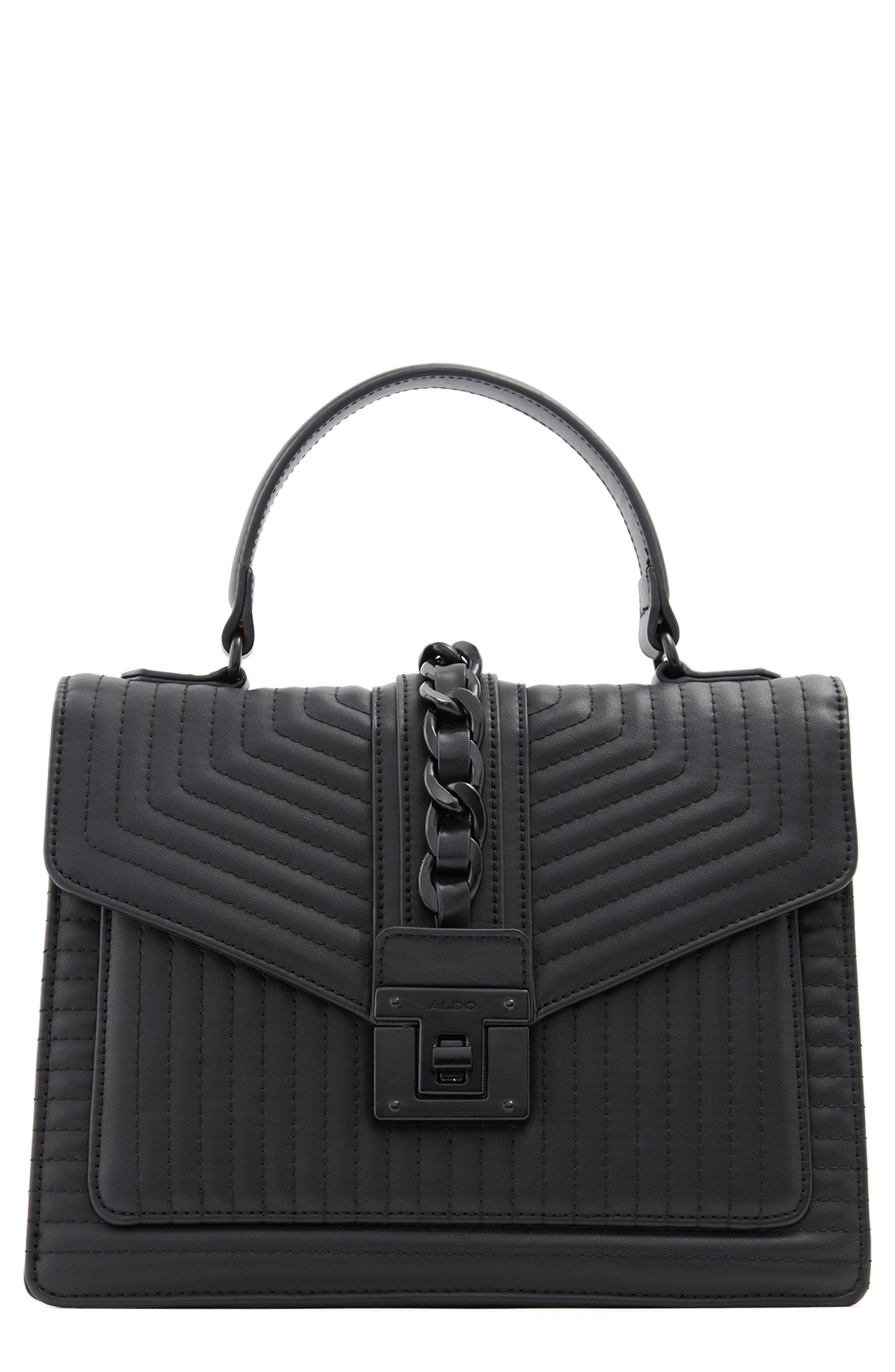 ALDO Jerilini Channel Quilted Satchel, Main, color, 