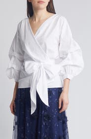NIKKI LUND Anna Tie Waist Wrap Top