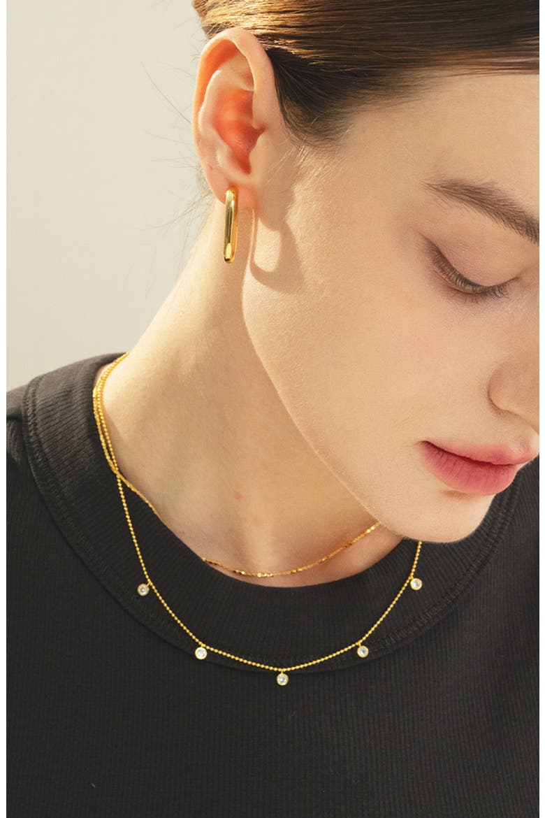Sterling Silver 18k Gold Plated Callie Necklace Dainty Trendy Minimal, Alternate, color, Gold