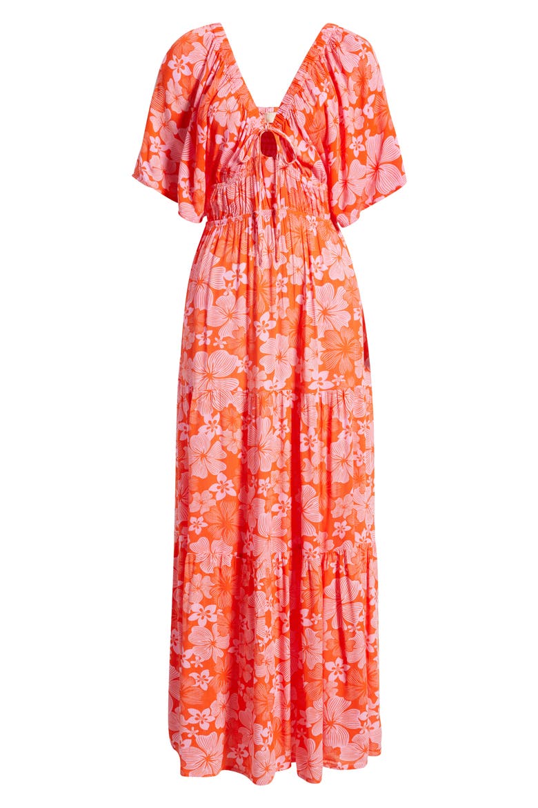 Aloha State Maxi Dress, Alternate, color, RED