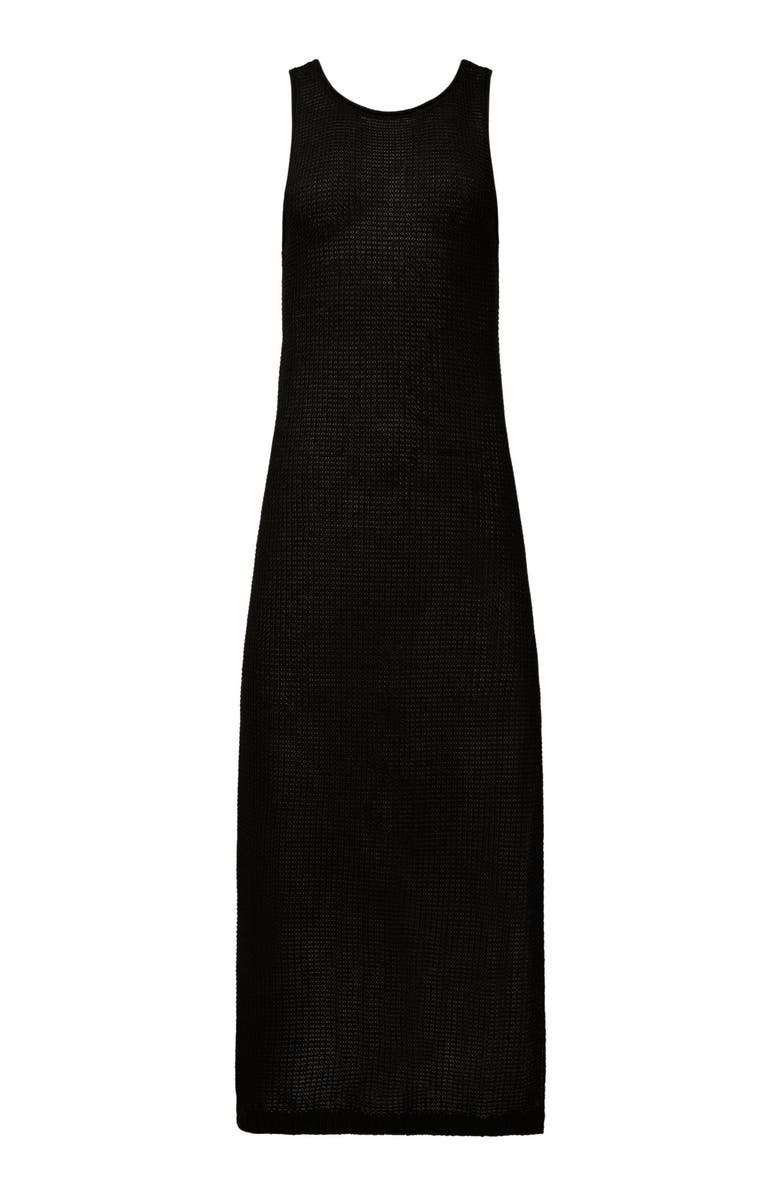 Onia Linen Knit Low Scoop Back Maxi Dress, Alternate, color, Black