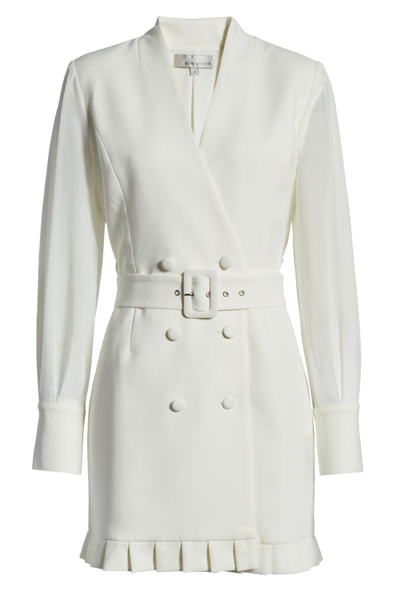Ayva Long Sleeve Blazer Minidress, Alternate, color, WHITE
