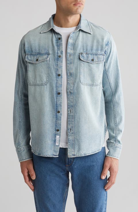 Denim Button-Up Shirt Jacket