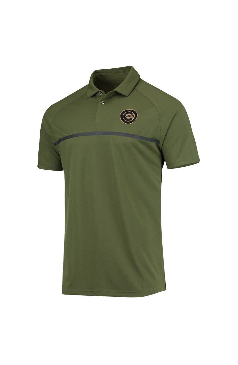 LEVELWEAR Men's Levelwear Olive Chicago Cubs Delta Sector Raglan Polo, Alternate, color,