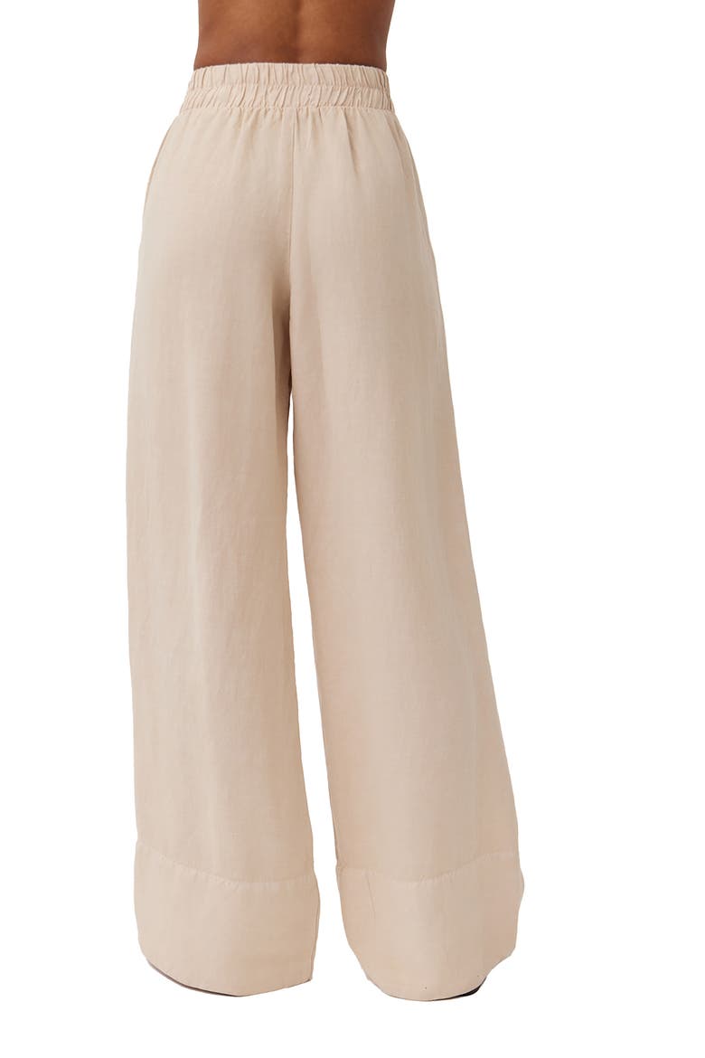Wide Leg Linen Blend Pants, Alternate, color, MOROCCAN SAND