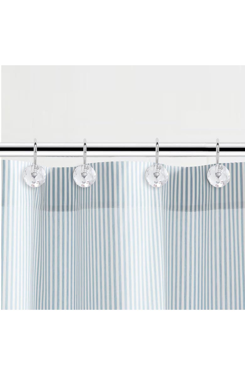J AND V TEXTILES 12-Piece Decorative Shower Curtain Rings Set, Alternate, color, Crystal 1