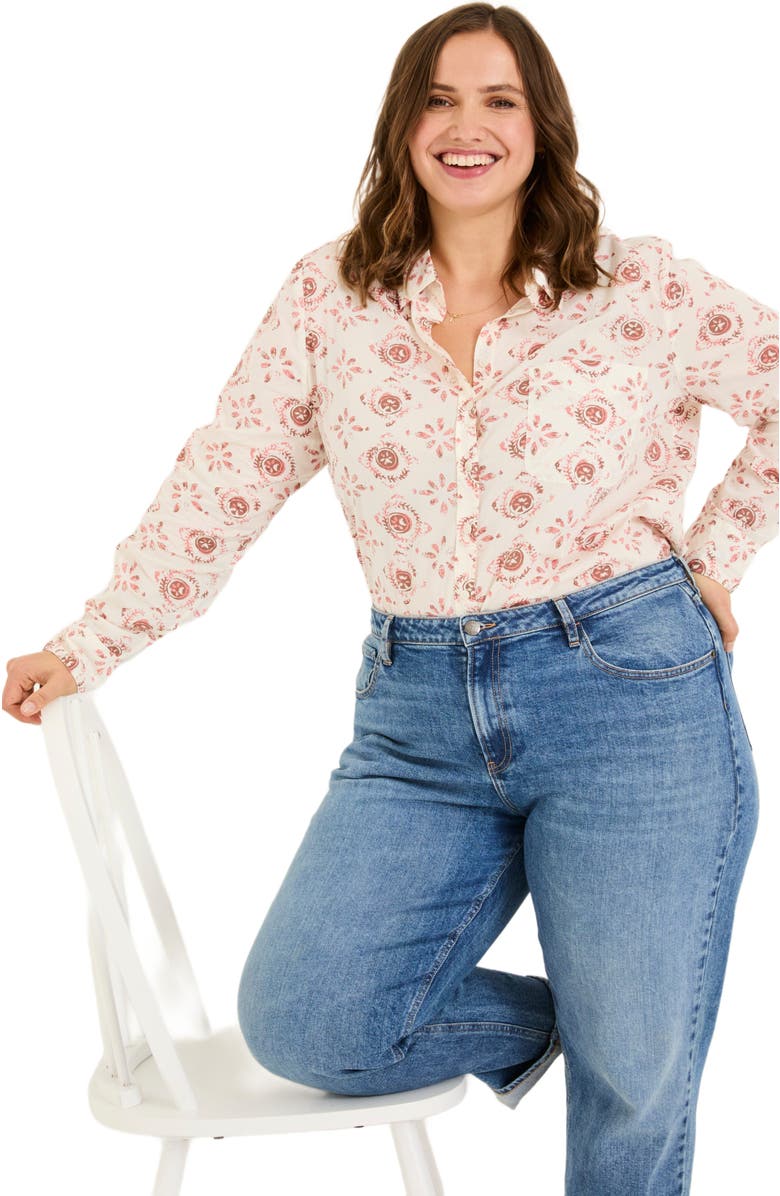 FatFace Plus Size Olivia Printed Shirt, Main, color, 