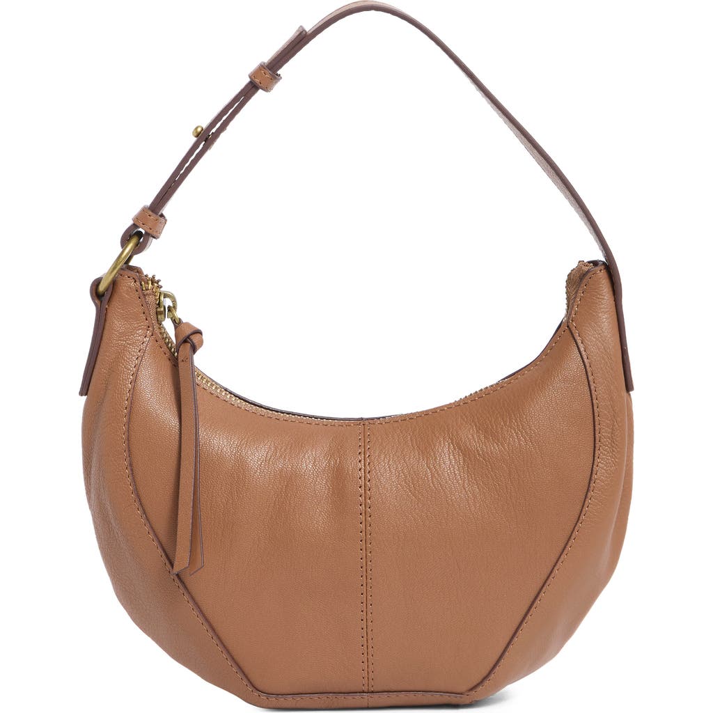Shop Lucky Brand Ivla Mini Leather Shoulder Bag In Honey Tan