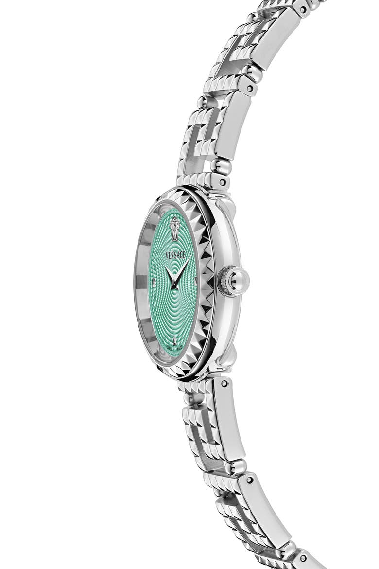 Greca Goddess Bracelet Watch, 28mm, Alternate, color, STAINLESS STEEL