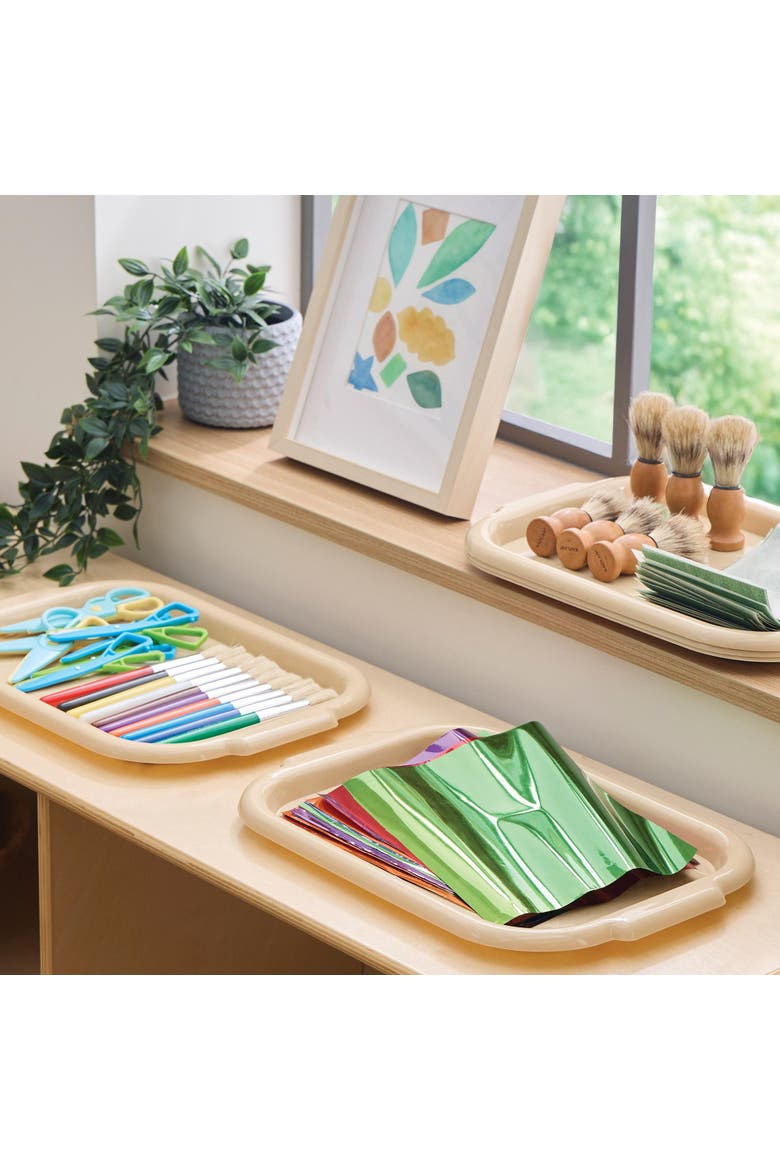 Flat Activity Trays - Set of 5, Alternate, color, Beige