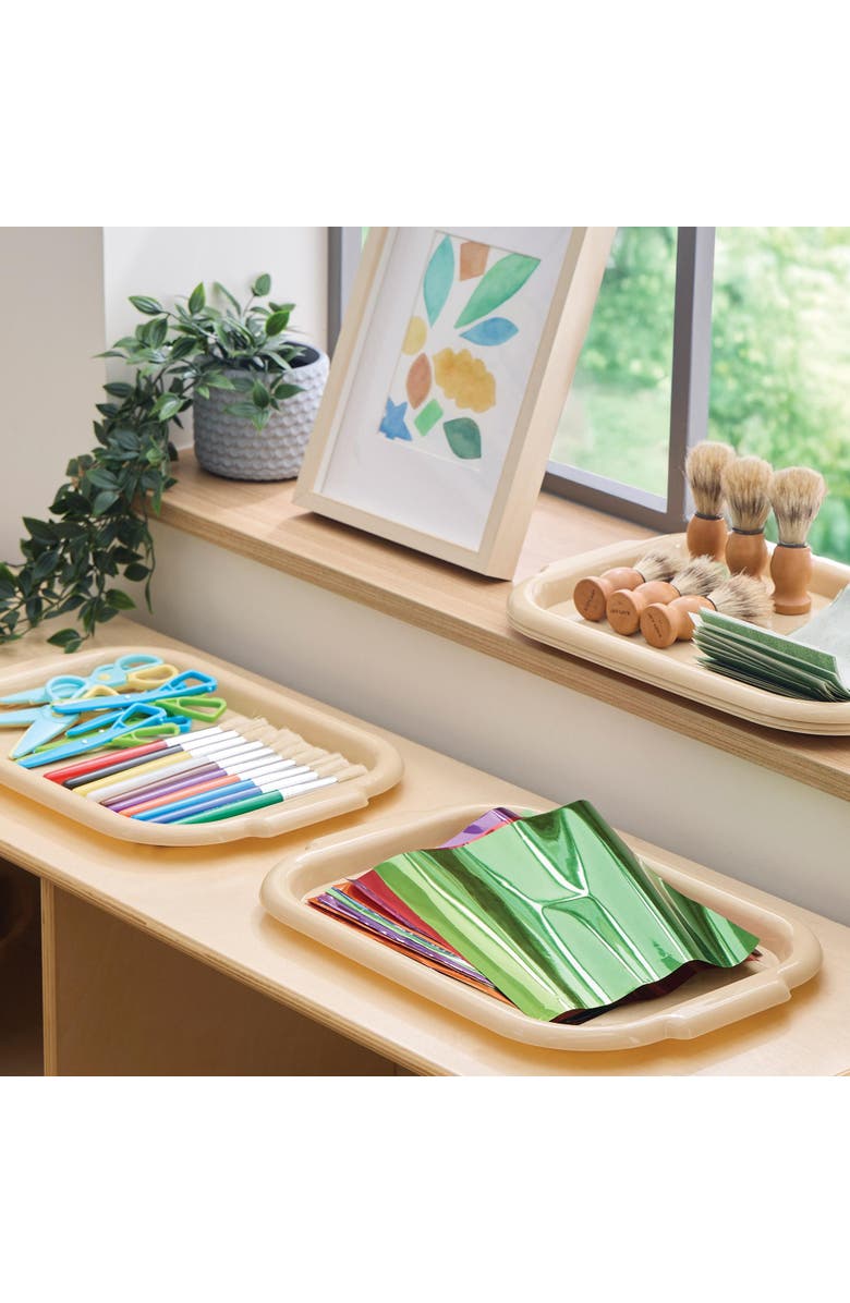 Kaplan Early Learning Company Flat Activity Trays - Set of 5, Alternate, color, Beige