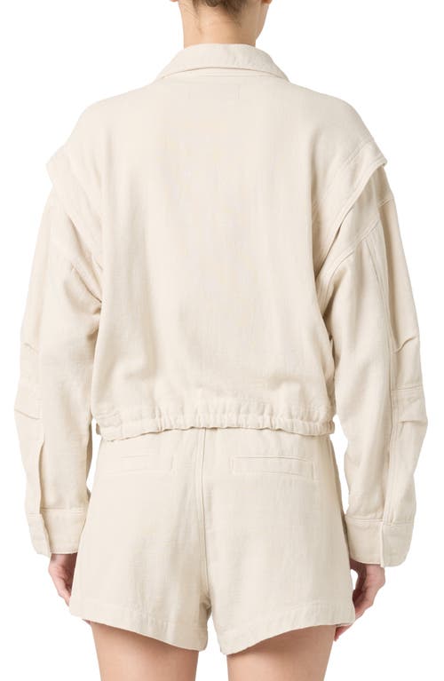 Blanknyc Zippered Drawstring Hem Jacket In Oyster Bar