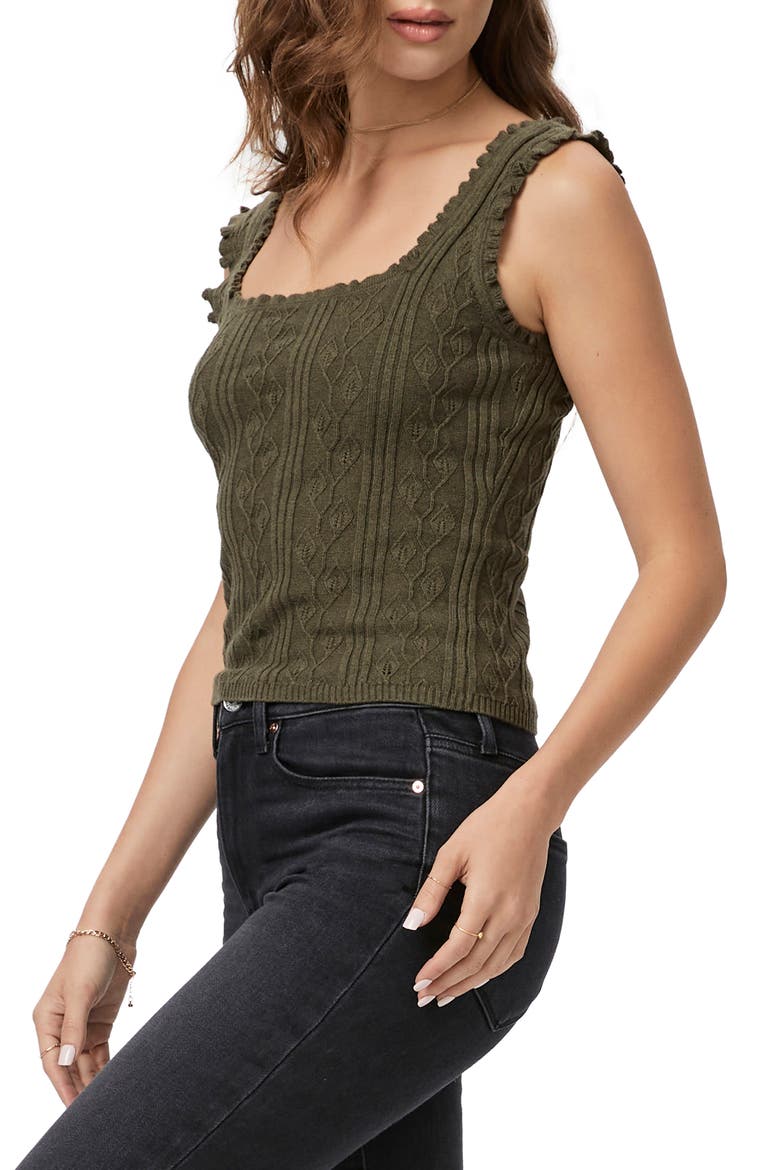 Fosca Ruffle Sweater Tank, Alternate, color, MIXED HERB