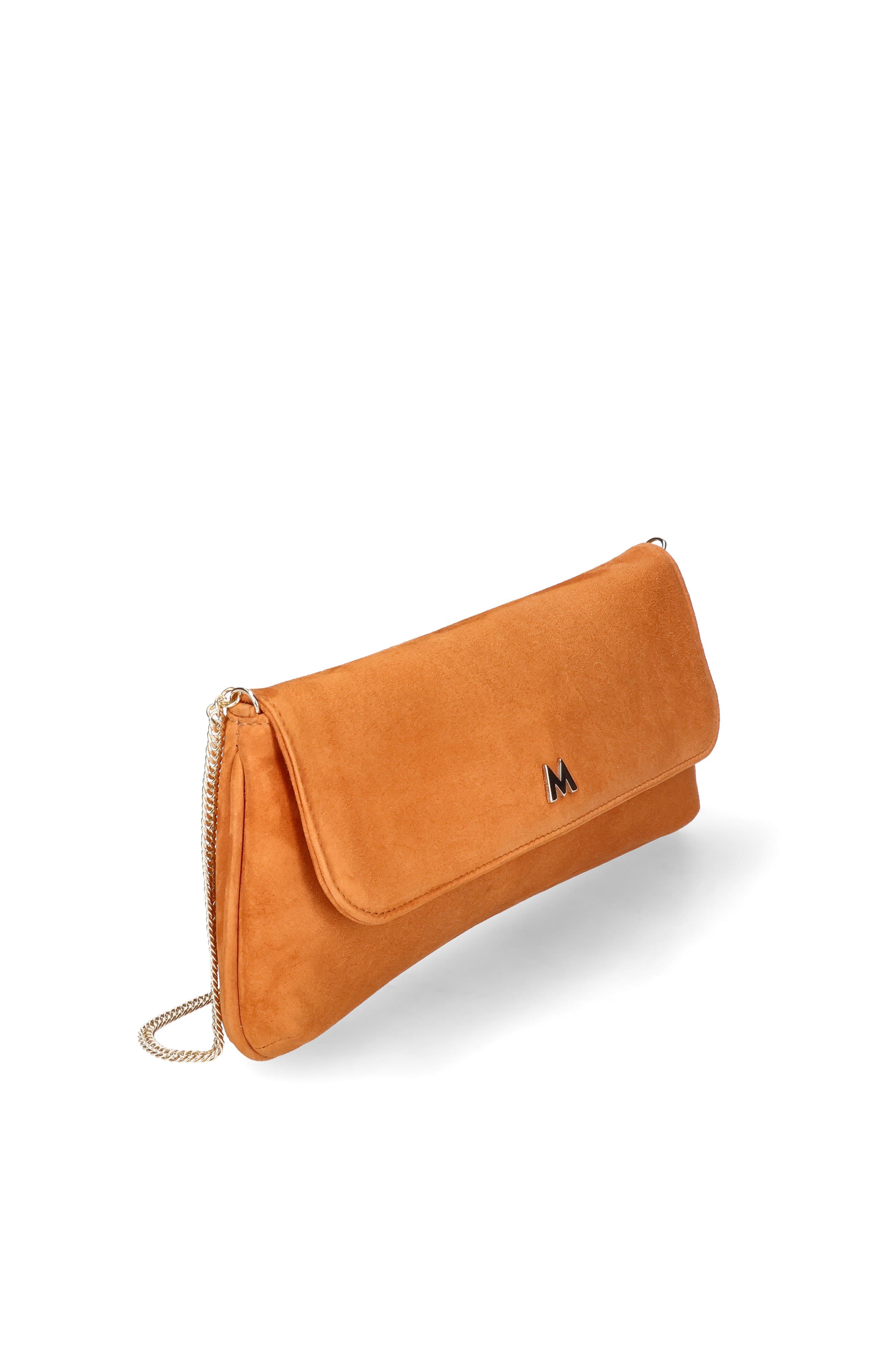 MASCARO Medium Leather Clutch With Cross Body Chain Strap, Alternate, color, Rust