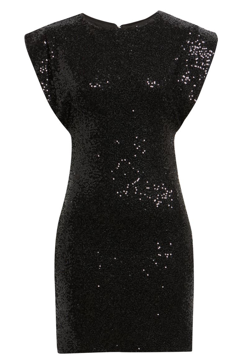 Ihfauca Sequin Minidress, Alternate, color, BLACK