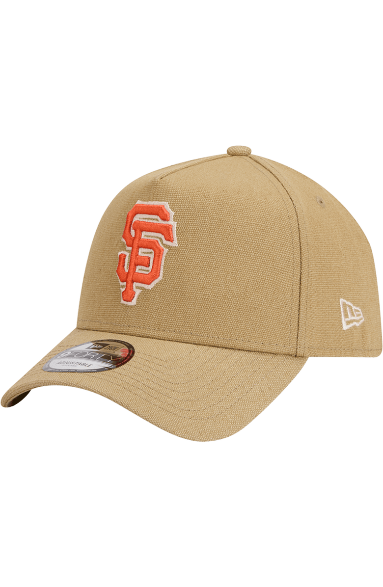 New Era Men's New Era Khaki San Francisco Giants Logo Essentials 9FORTY A-Frame Adjustable Hat, Main, color, 