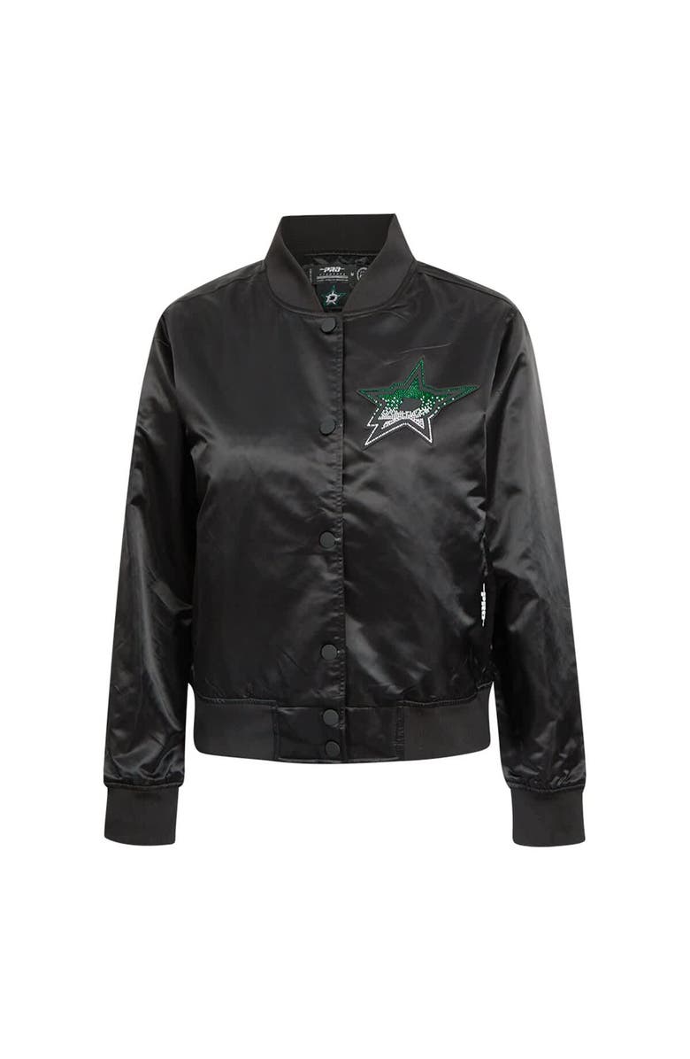 PRO STANDARD Women's Pro Standard Black Dallas Stars Rhinestone Jewels Satin Full-Snap Jacket, Alternate, color, Black