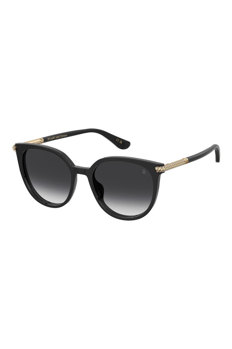 55mm Gradient Square Sunglasses, Alternate, color, BLACK/ DARK GREY SF