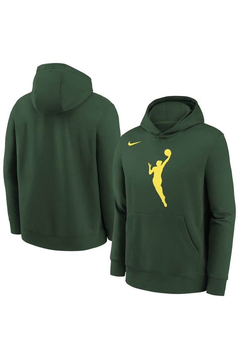 Youth Nike Hunter Green WNBA Logo Essential Team Pullover Hoodie, Main, color, Hunter Green
