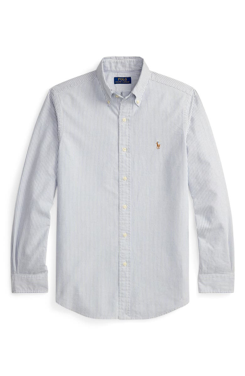 Polo Ralph Lauren Classic Fit Stripe Cotton Button-Down Oxford Shirt, Alternate, color, Navy/ White