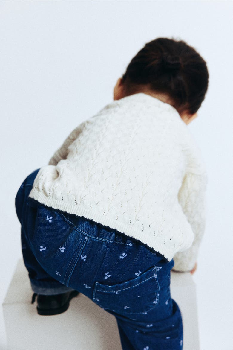 Cotton Trousers, Alternate, color, Dark denim blue/cherries