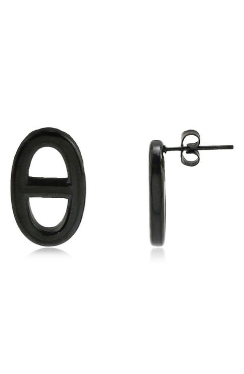 Oval Link Stud Earrings