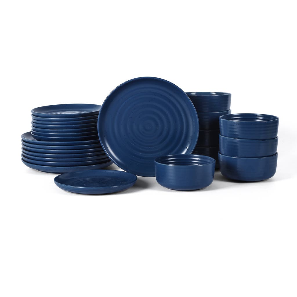 Earth & Clay Ion Stoneware 24-piece Dinnerware Set In Blue