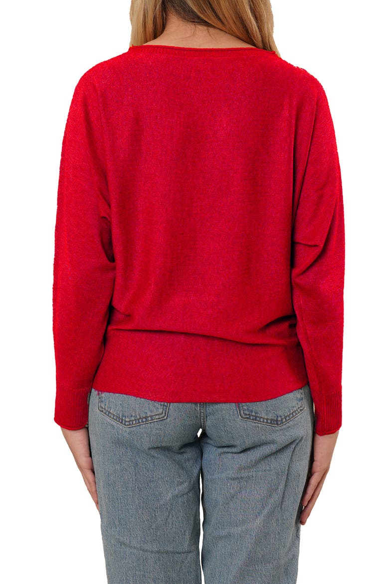 Dolman Sleeve Sweater, Alternate, color, ROSSO RED