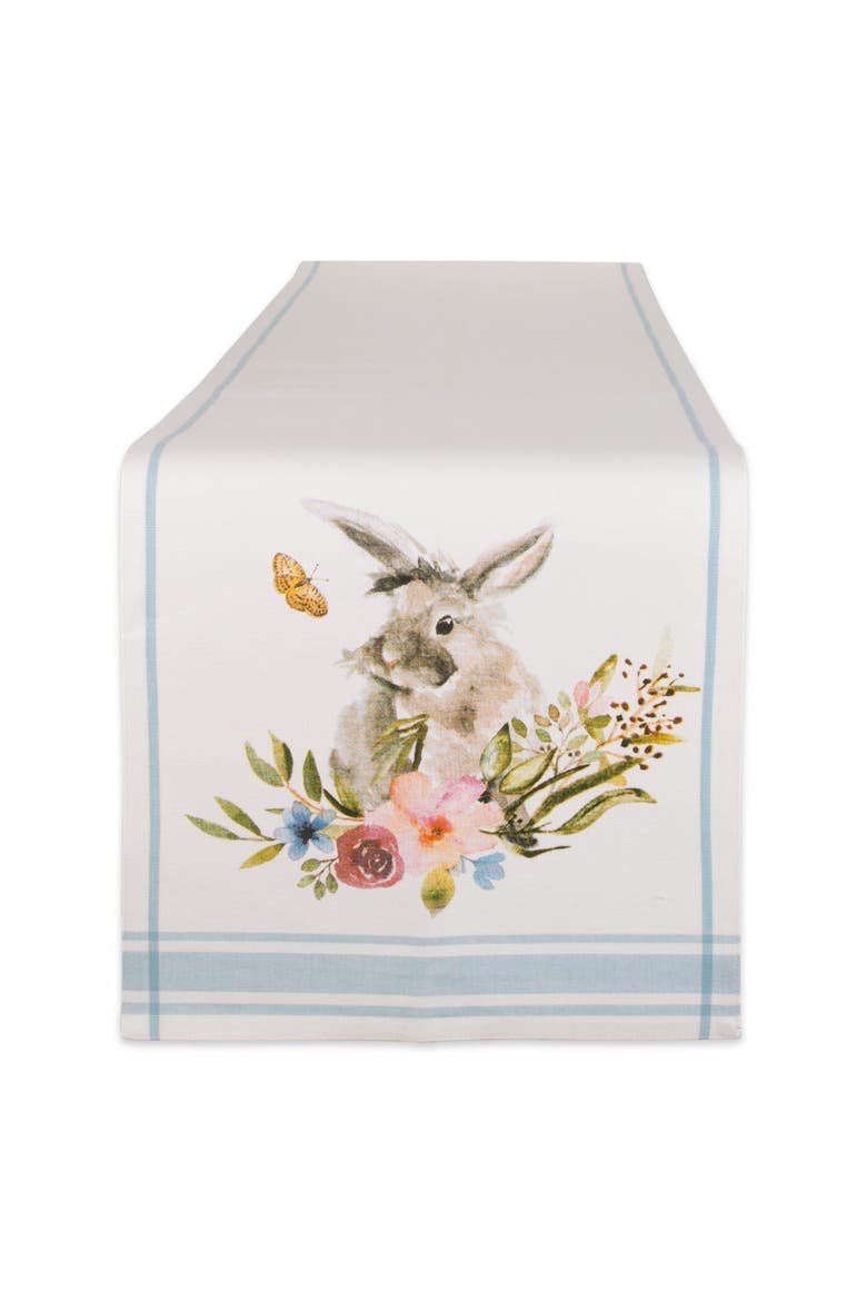 Garden Bunny Printed Table Runner, Main, color, Garden Bunny