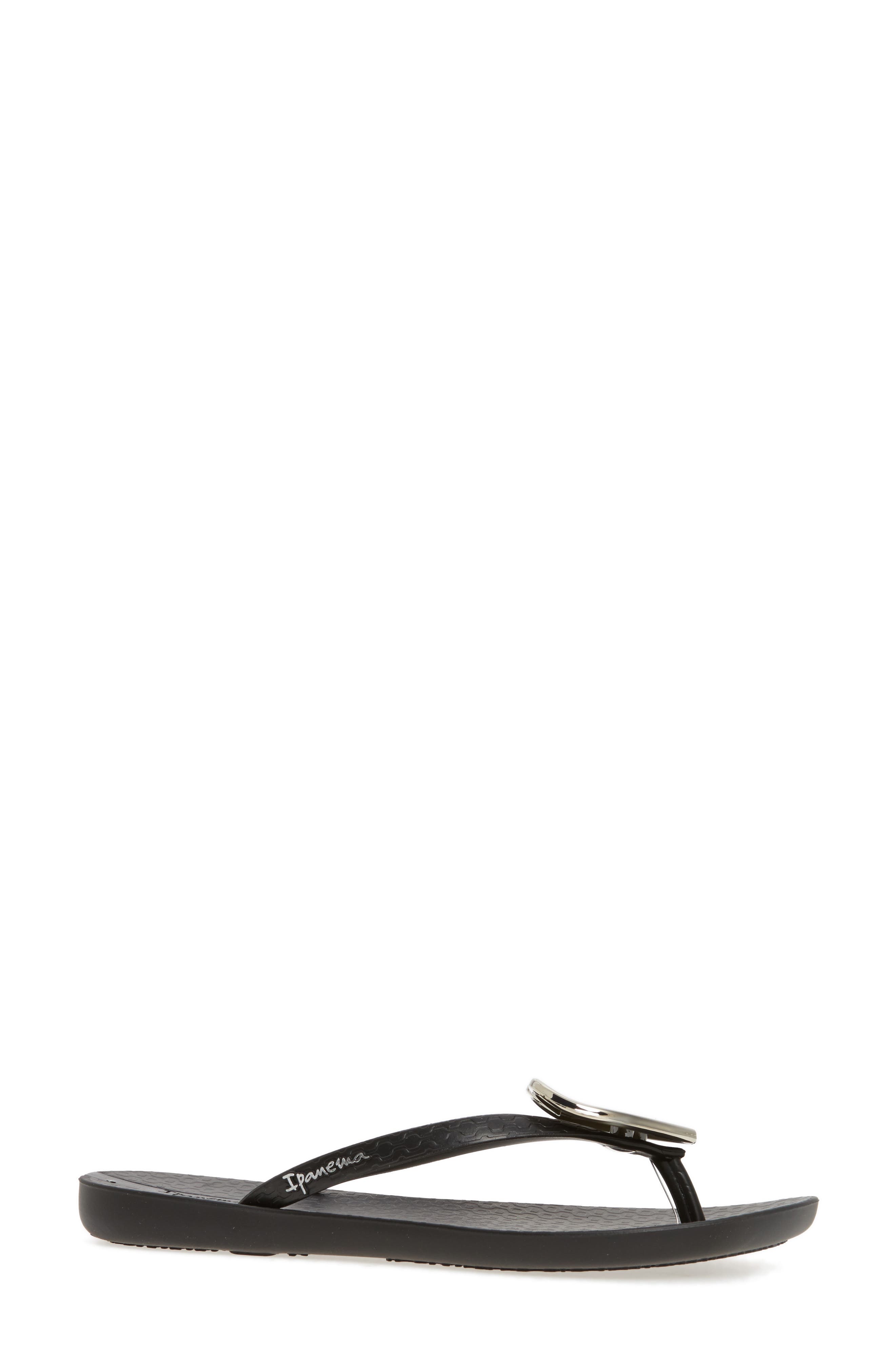 Ipanema Wave Heart Flip Flop, Alternate, color, Black